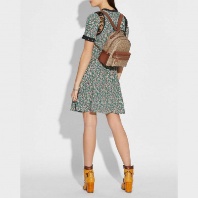 Campus Backpack 23 In Signature Canvas - Tan Rust/Brass