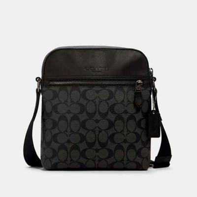 Houston Flight Bag In Signature Canvas - Gunmetal/Charcoal/Black