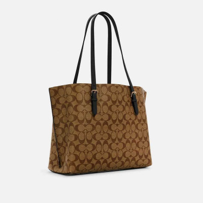Mollie Tote In Signature Canvas - Im/Khaki/Black