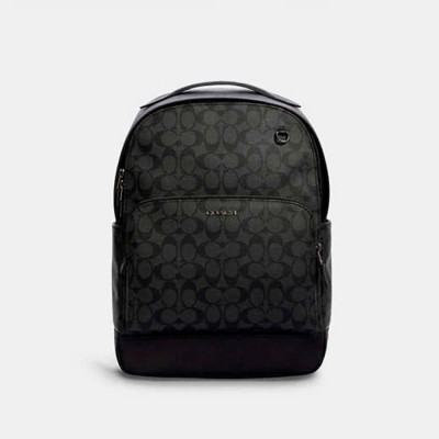 Graham Backpack In Signature Canvas - Gunmetal/Charcoal/Black