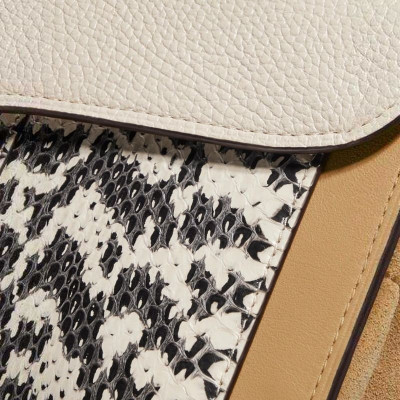 Tabby Shoulder Bag 26 With Snakeskin Detail - Beechwood/Multi/Brass