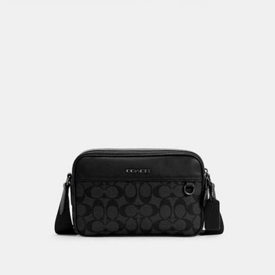 Graham Crossbody In Signature Canvas - Gunmetal/Charcoal/Black