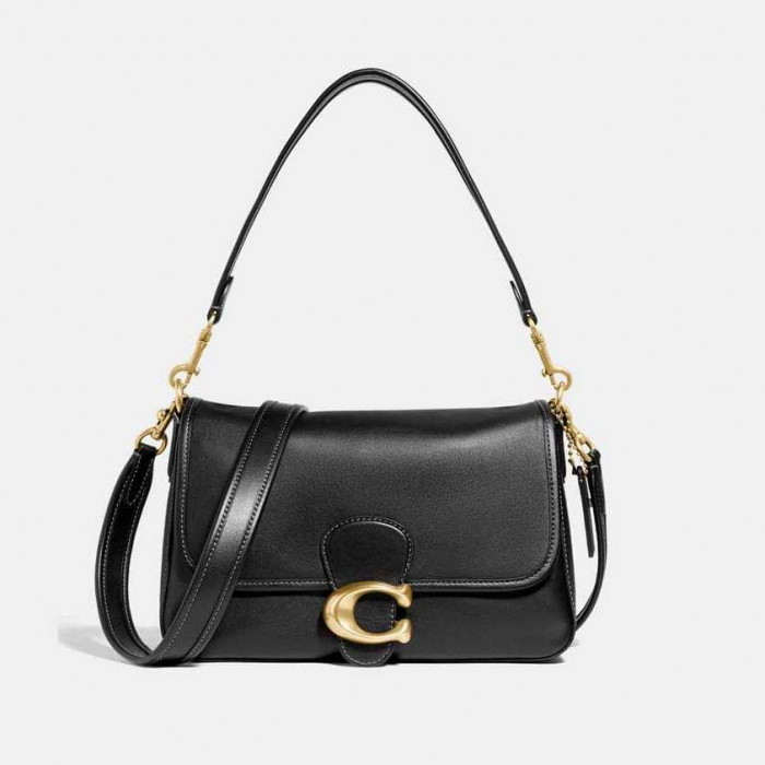Soft Tabby Shoulder Bag - Brass/Black