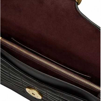 Tabby Shoulder Bag 26 With Pleating - Brass/Black