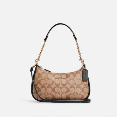 Teri Shoulder Bag In Signature Canvas - Im/Khaki/Black