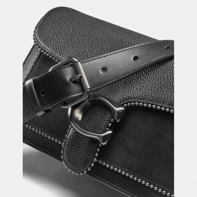 Tabby Shoulder Bag 26 With Beadchain - Pewter/Black