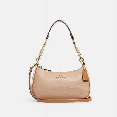 Teri Shoulder Bag In Colorblock - Ivory Taupe Multi