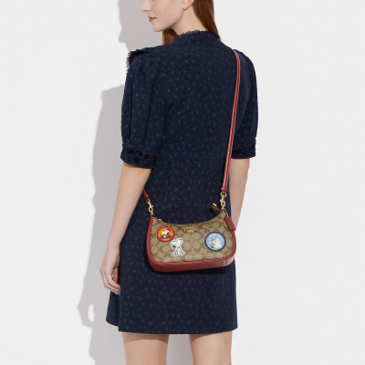 X Peanuts Teri Shoulder Bag In Signature Canvas With Patches