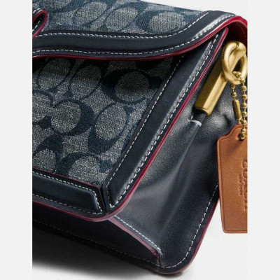 Tabby Shoulder Bag 26 In Signature Chambray - B4/Chambray Midnight Navy Mlti