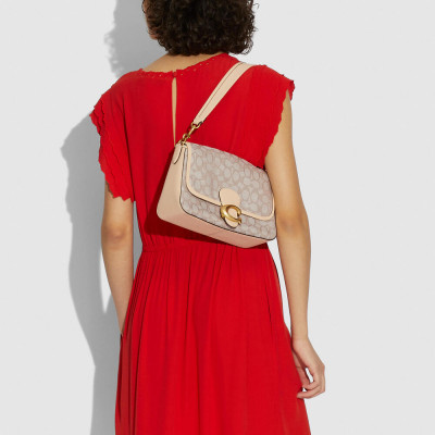 Soft Tabby Shoulder Bag In Signature - B4/Stone Ivory