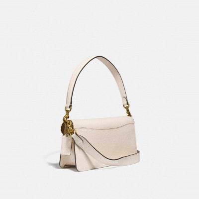 Tabby Shoulder Bag 26 With Beadchain - Pewter/White