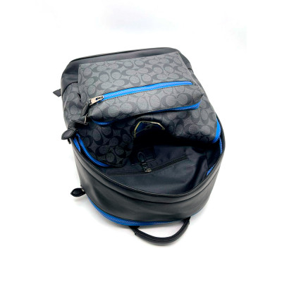 Snoopy Court Backpack In Signature Canvas – Charcoal/Blue
