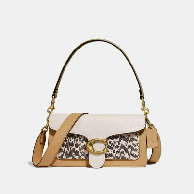 Tabby Shoulder Bag 26 With Snakeskin Detail - Beechwood/Multi/Brass