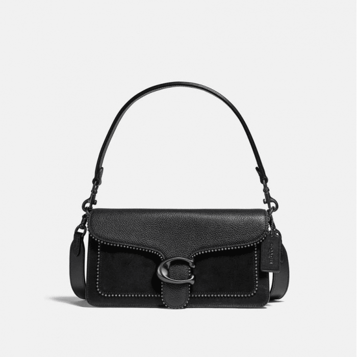 Tabby Shoulder Bag 26 With Beadchain - Pewter/Black