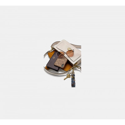 Tabby Shoulder Bag 26 - Brass/Chalk