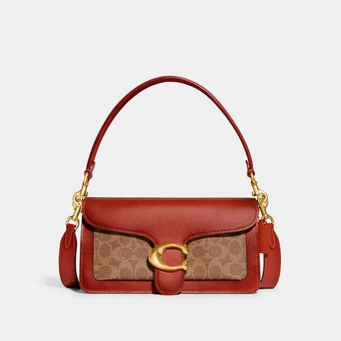 Tabby Shoulder Bag 26 In Signature Canvas - Brass/Tan/Rust