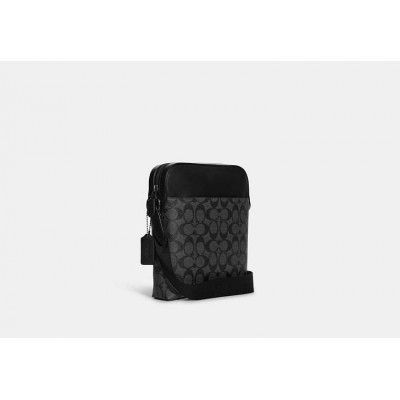 Houston Flight Bag In Signature Canvas - Gunmetal/Charcoal/Black