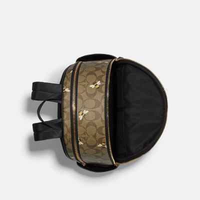 Court Backpack In Signature Canvas With Bee Print – Khaki Multi