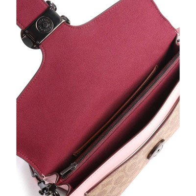 Tabby Shoulder Bag 26 With Signature Canvas - Pewter/Tan Powder Pink