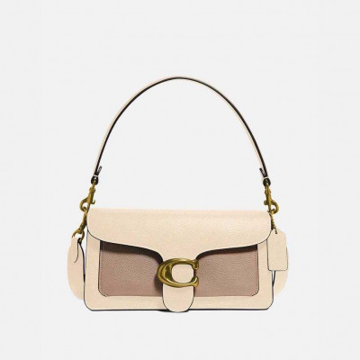 Tabby Shoulder Bag in Colorblock - Ivory Taupe Multi