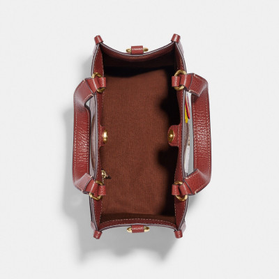 X Peanuts Dempsey Tote 22 In Signature Canvas With Patches - Gold/Khaki/Redwood Multi