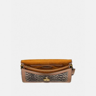 Tabby Shoulder Bag 26 With Snakeskin Detail - Beechwood/Multi/Brass