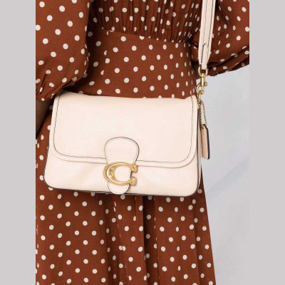 Soft Tabby Shoulder Bag - Brass/Ivory