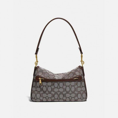 Soft Tabby Shoulder Bag In Signature - Jacquard Brass/Oak Maple