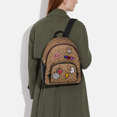 Disney X Court Backpack In Signature Canvas With Patches – Im/Khaki Multi