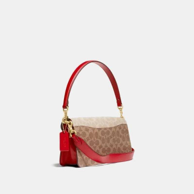 Tabby Shoulder Bag 26 in Signature Canvas - Electric Red