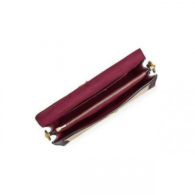 Tabby Shoulder Bag in Colorblock - Wine Multi/Brass