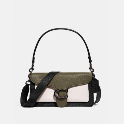 Tabby Shoulder Bag in Colorblock - Kelp Multi/Pewter