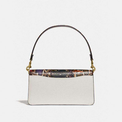 Tabby Shoulder Bag 26 With Snakeskin Detail - Chalk Multi/Brass