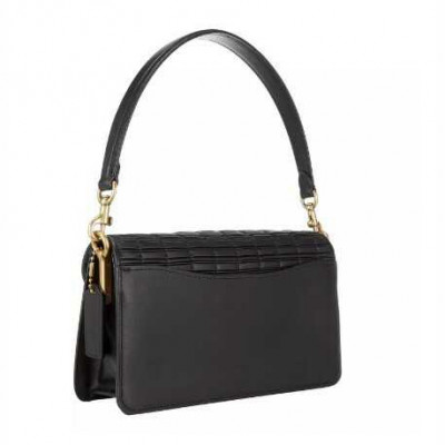 Tabby Shoulder Bag 26 With Pleating - Brass/Black