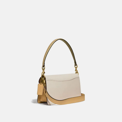 Tabby Shoulder Bag 26 With Snakeskin Detail - Beechwood/Multi/Brass