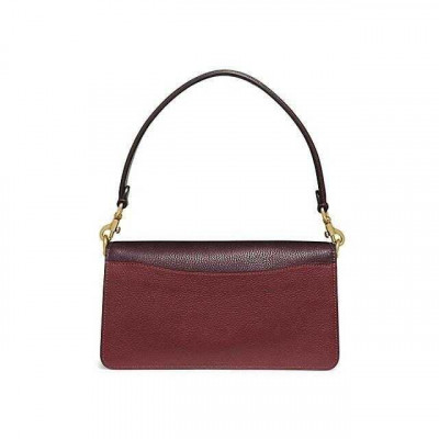 Tabby Shoulder Bag in Colorblock - Wine Multi/Brass