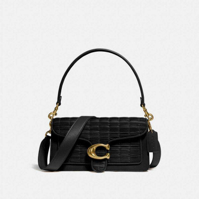 Tabby Shoulder Bag 26 With Pleating - Brass/Black