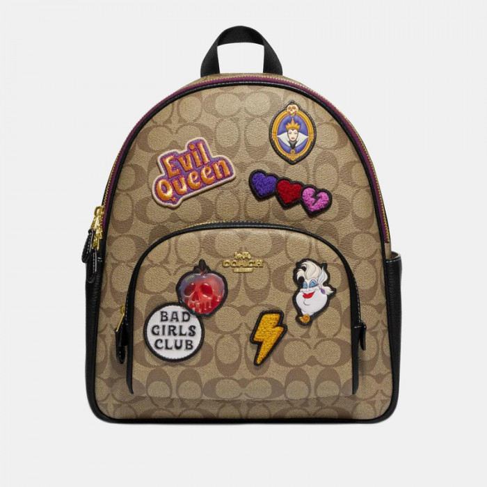 Disney X Court Backpack In Signature Canvas With Patches – Im/Khaki Multi