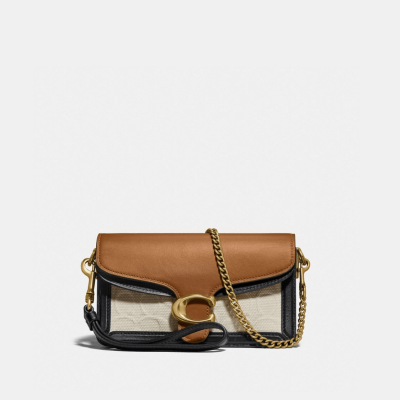 Tabby Shoulder Bag In Blocked Signature Canvas - B4/Canvas Light Saddle