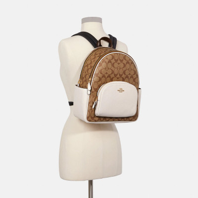 Court Backpack In Signature Canvas – Khaki/Chalk
