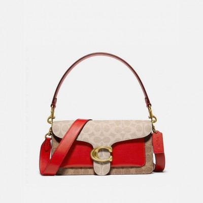 Tabby Shoulder Bag 26 in Signature Canvas - Electric Red