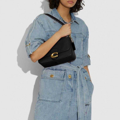 Soft Tabby Shoulder Bag - Brass/Black