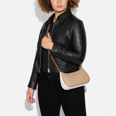Teri Shoulder Bag In Colorblock - Ivory Taupe Multi