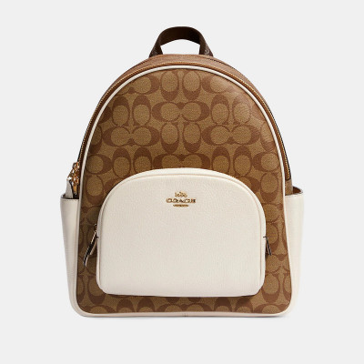 Court Backpack In Signature Canvas – Khaki/Chalk
