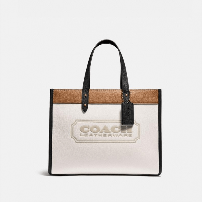 Field Tote 30 With Badge - Brass/Chalk Multi