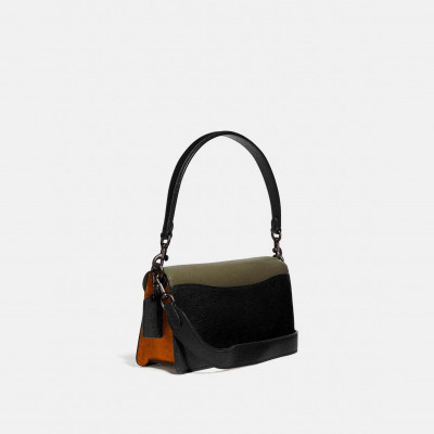 Tabby Shoulder Bag in Colorblock - Kelp Multi/Pewter