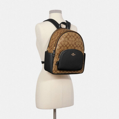 Court Backpack In Signature Canvas – Im/Khaki/Black