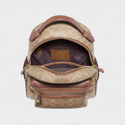 Campus Backpack 23 In Signature Canvas - Tan Rust/Brass