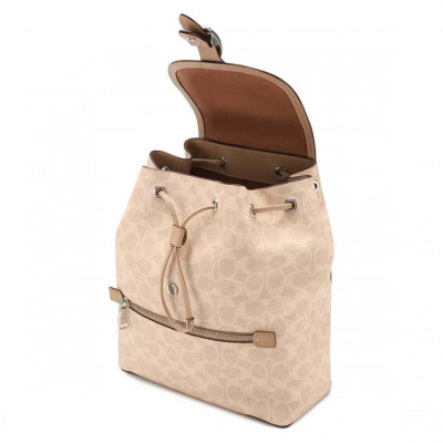 Evie Backpack In Signature Canvas - Tan