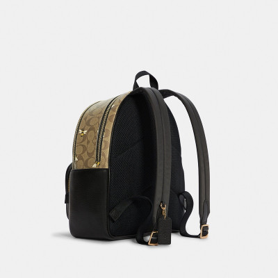 Court Backpack In Signature Canvas With Bee Print – Khaki Multi